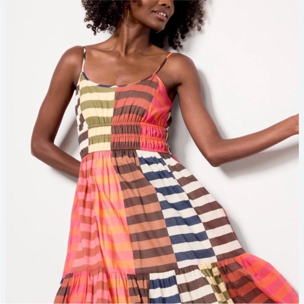 Hutch Silvana Tiered Maxi Dress Multicolor Stripe Boho Resort Vacation Size S - Picture 9 of 16